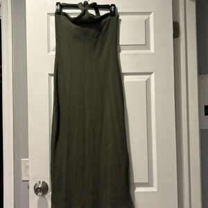 Green halter dress